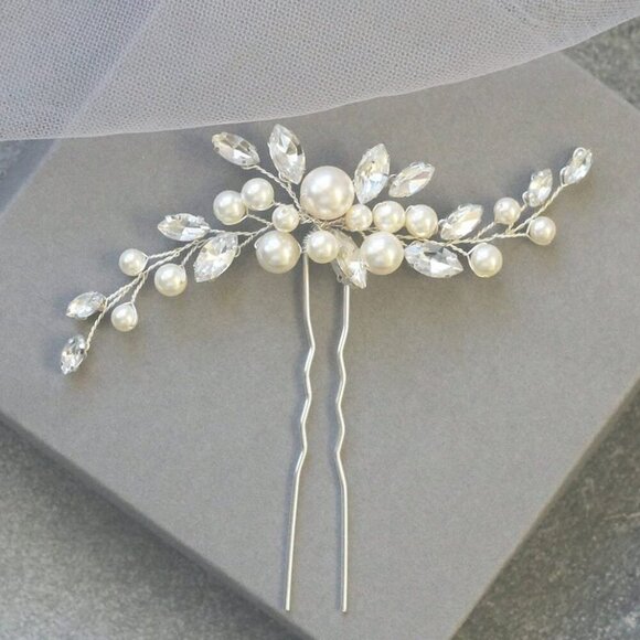 Other - Pearl Bride Wedding Hair Pins Silver Bridal Hair Clip Accessories Rhinestone Hai